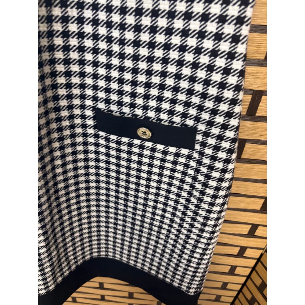 Tommy Hilfiger Black & White Houndstooth Print Short Sleeve Shift Dress Size 14 - Picture 5 of 9